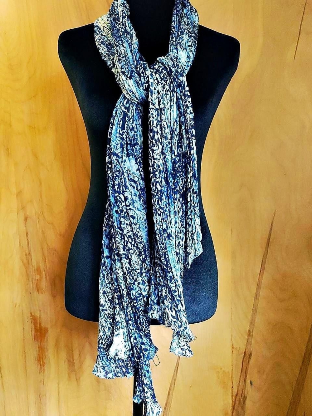 Blue Patterned Women's Fashion Scarf by